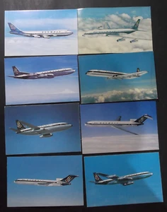GREECE OLYMPIC AIRWAYS AIRPLANE 8 DIFFERENT ADVERTISING POSTCARD AIRCRAFT UNUSED - Picture 1 of 2