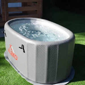 ALEKO Inflatable Cold Ice Plunge Portable Bathtub 59.1L x 31.5W with Cover - Picture 1 of 11
