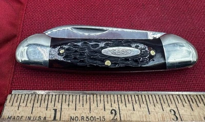 Vintage 1970-1971 Case XX USA 62131 Pretty Bone Canoe Knife - Image 1 of 4