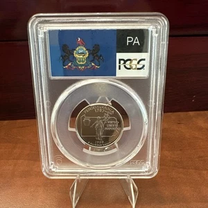 1999-S Clad Washington Quarter - Pennsylvania - PCGS PR69DCAM - Flag Series - Picture 1 of 2