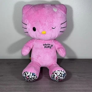 Build A Bear Hello Kitty rosa Leopardenmuster Pfoten zwinkernd Sanrio 18 Zoll Plüsch OHNE Schleife - Bild 1 von 7