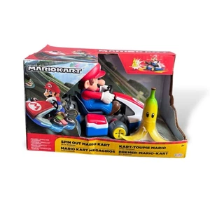 Nintendo Spin Out Mario Kart Wind Up Toy Car Vehicle w/ Banana Peel - New NIB - Picture 1 of 5