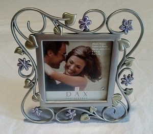 Dax Pewter Flower 3x3 Standing Picture Frame - Picture 1 of 3