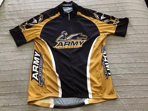 New USMA West Point U.S. Army BLACK KNIGHT Cycling Jersey, LARGE, Black & Gold - Picture 1 of 7