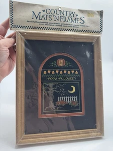 Kreuzstich Set Halloween Land Matten 'N Rahmen Neu aus altem Lagerbestand 1990 Landhaus Kern Oma - Bild 1 von 2