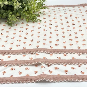 3er Set Retro Kirsche/Apfel Druck Tischsets Rosa Häkelkante Baumwollmischung 13x17 - Bild 1 von 14