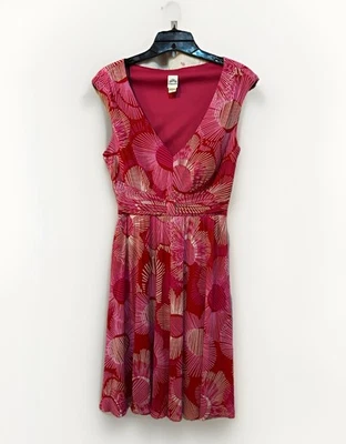 Vestido para mujer SANGRIA talla 8 rosa rojo blanco manga gorra cintura plisada Foto 1 de 4