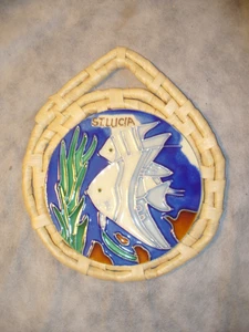 Plato colgante decorativo de peces tropicales Santa Lucía - Imagen 1 de 3