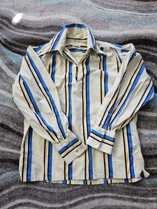 Vintage 60er Towncraft Hemd Herren groß gestreift weiß - Bild 1 von 7