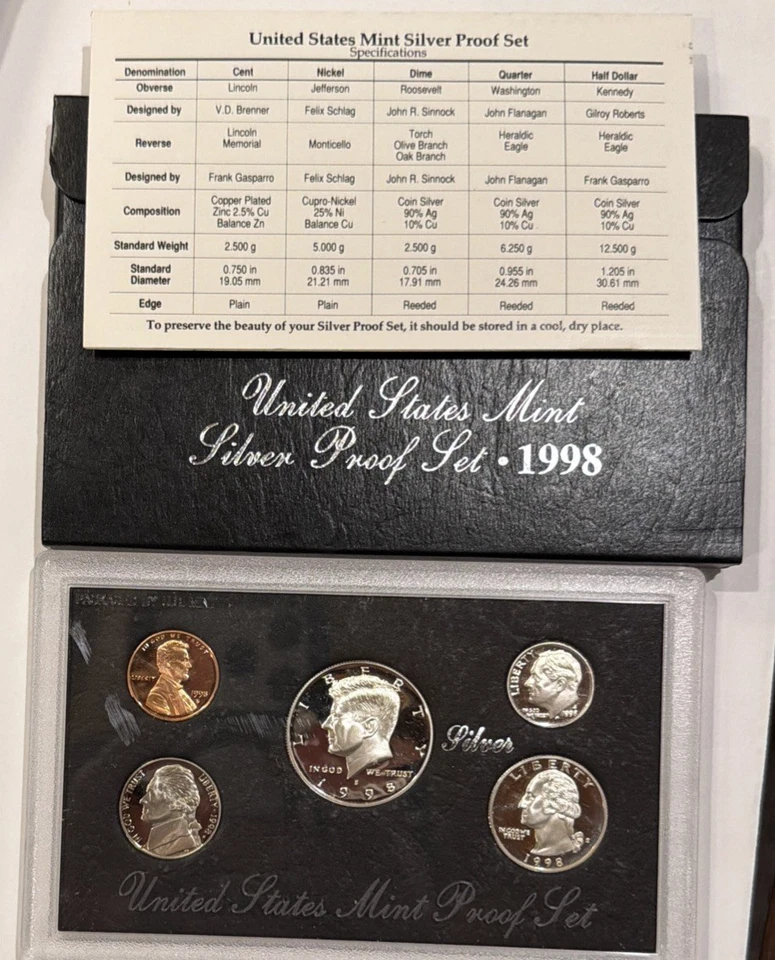 1998-S 1C-50C Silver Proof Set United States Mint - Image 1 of 1