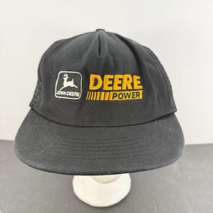 Vintage John Deere Power schwarz Snapback Trucker Mütze Kappe K Produkt USA - Bild 1 von 12