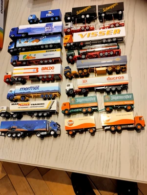 1/87 KONVOLUT LKW 16 Stücke AWM HERPA  ROSKOPF ASG EDEKA FISCHER SCHUON BALDO... - Immagine 1 di 4