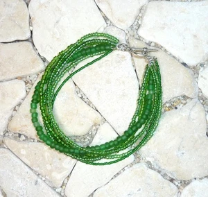 ★ DIY ★ Pulsera de 6 filas ★ con cierre ★ VERDE ★ 20cm ★ - Imagen 1 de 2