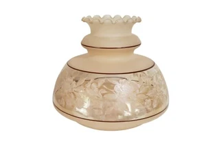 Ancien abat-jour ouragan Quoizel dentelle satinée convient support / monteur 10" - Photo 1 sur 9