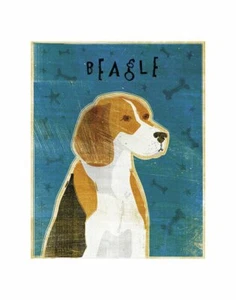 Brown White Beagle Dog, John Golden, Wall Decor Art Print Poster 14" x 11"  977 - Afbeelding 1 van 1
