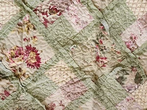 NEW Laura Ashley Ruffle Garden Green Quilted Standard Pillow Sham Package Vtg - Picture 1 of 5