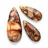Set Di 3 Pendenti A Goccia In Giadeite Blu E Bornite Rame Oro: Perline Artigianali Cinesi