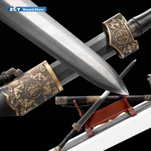 Espada KUNGFU Damasco templado arcilla forja plegada lista para batalla Han Jian Saber - Imagen 1 de 11