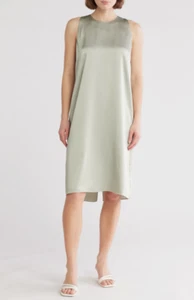 NEW Vince Slim Fit White Jade Satin A-Line Sleeveless Dress Sz S NWT $365 - Picture 1 of 14