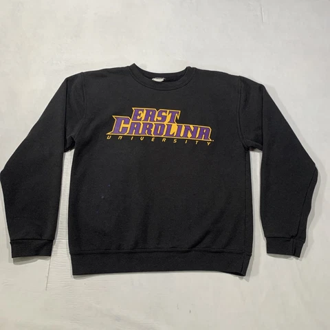 Vintage 90s East Carolina Pirates NCAA Sweatshirt Crewneck Sz Large Black md USA Cover
