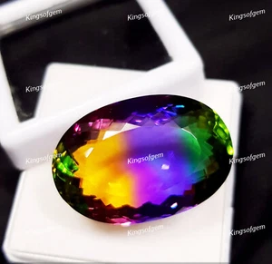 70 Ct Doublet Glass Stone Multi Color Tourmaline Oval Cut Stone Loose Gemstone - Picture 1 of 5