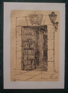 Warren Hunter Etching Greeting Card Spanish Governors Palace San Antonio Texas - Picture 1 of 7