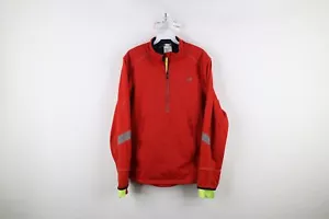 Vintage New Balance Mens Large Thrashed Reflective Half Zip Pullover Jacket Red - Picture 1 of 19