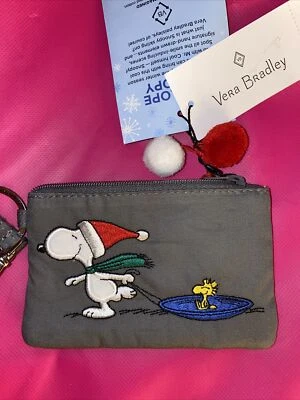 Новый Vera Bradley арахис лыж склон Snoopy Woodstock серый молнии ID ключ кольцо ремень - Изображение 1 из 4