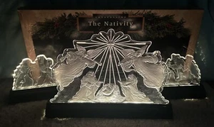 Light Up Nativity Set Christmas Holiday Vintage Crystalline Nativity Collectible - Picture 1 of 8
