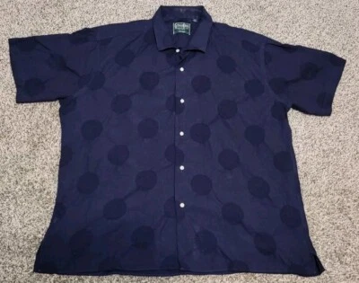 Gitman Vintage GITMAN VINTAGE - NAVY DOT CAMP Shirt Lightweight XL Made USA - Image 1 of 3