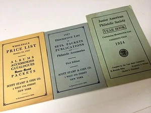 Drei Vintage philatelistische oder Briefmarkensammelhefte, 1924 und zwei von 1927 - Bild 1 von 6