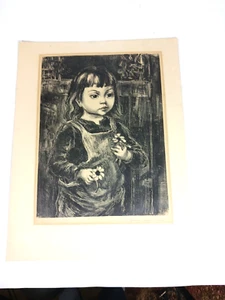 Marion Greenwood Lithograph Black-eyed Susan Mexican Girl Pencil Signed Limited - Picture 1 of 5