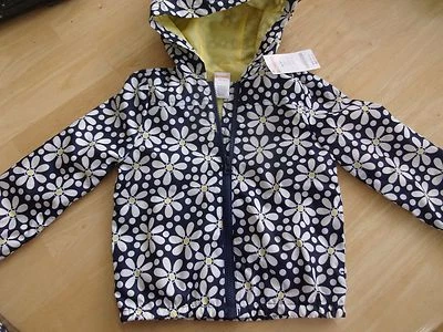 GYMBOREE JACKET COAT RAINCOAT SIZE 4 HOODED LINED SPRING WINDBREAKER DAISIES - Image 1 of 4