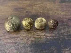 VINTAGE MILITARY BUTTONS(4) Royal Army Service/Imperial German Navy/Canadian AF - Picture 1 of 3