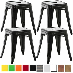 4er Set Hocker Armin Metallhocker Sitzhocker Tritthocker Sitz Stuhl Industrial - Bild 1 von 11