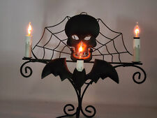 Halloween Electric Flickering Candelabra Skull / Bat Free Standing Wall Hanging