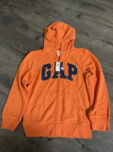 Gap Kids Orange Fleece Zip Up Hoodie Jacket Size L(10) - NWT - FREE SHIPPING - Picture 1 of 7