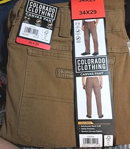 Colorado Clothing Canvas Pants Mens 34x29 Brown Utility Pockets Relaxed Fit NEW - Picture 1 of 12