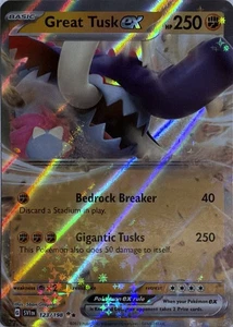 Pokemon Juego de Cartas Coleccionables Great Tusk ex - 123/198 123/198 Holofoil SV01: Base Escarlata y Violeta - Imagen 1 de 2
