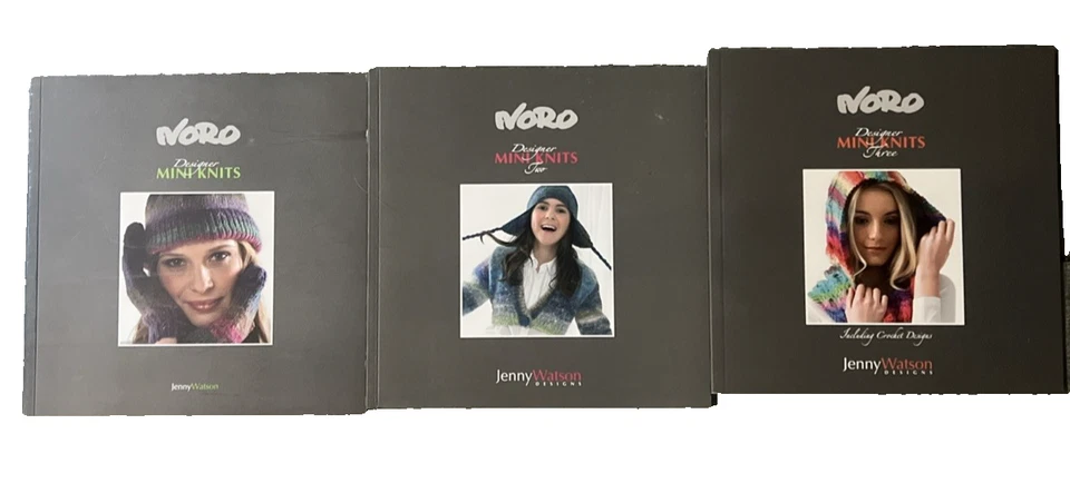 Noro Designer Mini Knits Book 1-2-3  Knitting Patterns Jenny Watson Complete Set - Image 1 of 1