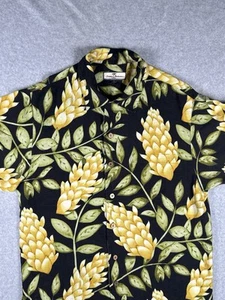 Tommy Bahama 100% Silk Shirt Relaxed Fit Black Tropical Hawaiian Small - Picture 1 of 17
