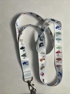 ABC Alphabet Sourd Doigt Spell signe à main lanière porte-clés porte-clés téléphone portable - Photo 1 sur 6