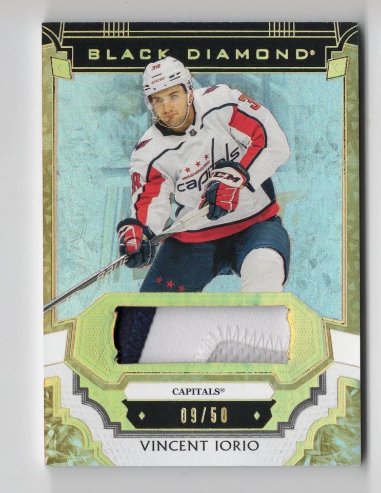 2023-24 Black Diamond Base Pure Black Premium Patch Rookie Vincent Iorio 09/50 - Image 1 of 1