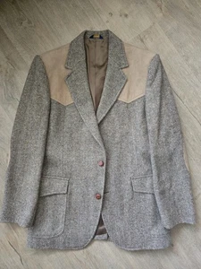 Vintage Pendleton Woolen Mills Western Mens Jacket Mixed Brown And Suede Size 42 - Picture 1 of 8