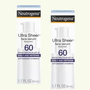 Neutrogena Sheer Face Serum SPF 60 Lightweight Non-Greasy Sunscreen Moisturizer - Picture 1 of 3