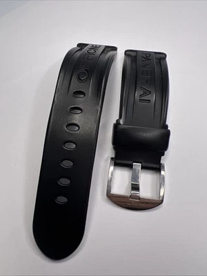 Genuine Panerai Black Band Rubber Strap 24mm x 22mm w/ Steel Tang Clasp - Image 1 of 4