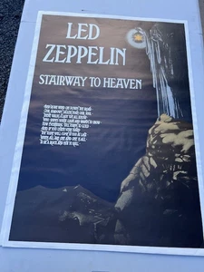 Led Zeppelin Stairway To Heaven Lyrics Original Vintage Poster 1990's - Bild 1 von 3