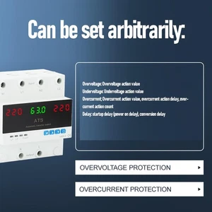 63A Automatic Manual Transfer Switch L1 Priority DIN Rail Mount LED Display HLF - Picture 1 of 12