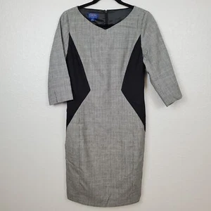 Pendleton Dress Womens 6 Petite Virgin Wool Sheath Office Slimming Houndstooth - Picture 1 of 9