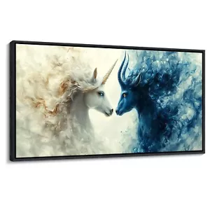 HKDGOKA Large Black and White Wall Art, 24x48 IN Framed Wall Paintings Unicor... - Picture 1 of 6
